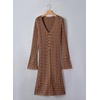 image:imageSidefeel Womens Long Cardigans Crochet Duster Button Up Bell Long Sleeve Trendy Fall Lightweight SweatersCoffee