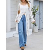 image:imageSidefeel Womens Long Cardigans Crochet Duster Button Up Bell Long Sleeve Trendy Fall Lightweight SweatersWhite
