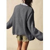 image:imageSidefeel Womens Oversized Cardigan Sweaters Long Sleeve Button Down Open Front Knit Jacket Coat with PocketsDark Grey