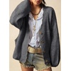 image:imageSidefeel Womens Oversized Cardigan Sweaters Long Sleeve Button Down Open Front Knit Jacket Coat with PocketsDark Grey