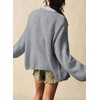 image:imageSidefeel Womens Oversized Cardigan Sweaters Long Sleeve Button Down Open Front Knit Jacket Coat with PocketsGray