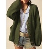 image:imageSidefeel Womens Oversized Cardigan Sweaters Long Sleeve Button Down Open Front Knit Jacket Coat with PocketsGreen