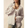 image:imageSidefeel Womens Oversized Cardigan Sweaters Long Sleeve Button Down Open Front Knit Jacket Coat with PocketsWhite