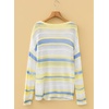 image:imageSidefeel Womens Sweaters 2026 Lightweight Casual Off Shoulder Long Sleeve Crochet Striped Knit Pullover Tops ClothingYellow