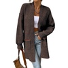 image:imageSidefeel Womens Cardigan Sweaters 2026 Long Sleeve Open Front Chevron Striped Fall Outfits Chunky Knit Sweaters CoatBrown