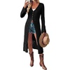 image:imageSidefeel Womens Long Cardigans Crochet Duster Button Up Bell Long Sleeve Trendy Fall Lightweight SweatersBlack