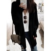 image:imageSidefeel Cardigan Sweaters for Women 2026 Fall Outfits  Soft Cozy Warm Cardigans Checkered Long Sleeve Open Front Chunky Knit Oversized Sweater Coats Casual Office WearBlack