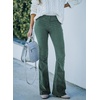 image:imageSidefeel Womens Flare Corduroy Pants Elastic Waist Trousers  Bell BottomTummy Control Flat Front Full Length PullOn Closure Retro Style Soft Comfy Fall OutfitsA Light Green