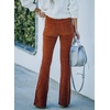 image:imageSidefeel Womens Flare Corduroy Pants Elastic Waist Trousers  Bell BottomTummy Control Flat Front Full Length PullOn Closure Retro Style Soft Comfy Fall OutfitsA Brown