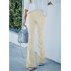 image:imageSidefeel Womens Flare Corduroy Pants Elastic Waist Trousers  Bell BottomTummy Control Flat Front Full Length PullOn Closure Retro Style Soft Comfy Fall OutfitsA Beige
