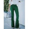 image:imageSidefeel Womens Flare Corduroy Pants Elastic Waist Trousers  Bell BottomTummy Control Flat Front Full Length PullOn Closure Retro Style Soft Comfy Fall OutfitsA Green