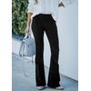 image:imageSidefeel Womens Flare Corduroy Pants Elastic Waist Trousers  Bell BottomTummy Control Flat Front Full Length PullOn Closure Retro Style Soft Comfy Fall OutfitsA Black