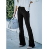 image:imageSidefeel Womens Flare Corduroy Pants Elastic Waist Trousers  Bell BottomTummy Control Flat Front Full Length PullOn Closure Retro Style Soft Comfy Fall OutfitsA Black