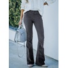 image:imageSidefeel Womens Flare Corduroy Pants Elastic Waist Trousers  Bell BottomTummy Control Flat Front Full Length PullOn Closure Retro Style Soft Comfy Fall OutfitsA Gray