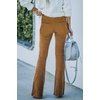 image:imageSidefeel Womens Flare Corduroy Pants Elastic Waist Trousers  Bell BottomTummy Control Flat Front Full Length PullOn Closure Retro Style Soft Comfy Fall OutfitsA 21 Khaki