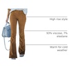 image:imageSidefeel Womens Flare Corduroy Pants Elastic Waist Trousers  Bell BottomTummy Control Flat Front Full Length PullOn Closure Retro Style Soft Comfy Fall OutfitsA Khaki