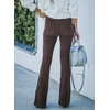 image:imageSidefeel Womens Flare Corduroy Pants Elastic Waist Trousers  Bell BottomTummy Control Flat Front Full Length PullOn Closure Retro Style Soft Comfy Fall OutfitsA Deep Brown