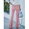 image:imageSidefeel Womens Flare Corduroy Pants Elastic Waist Trousers  Bell BottomTummy Control Flat Front Full Length PullOn Closure Retro Style Soft Comfy Fall OutfitsA Pink