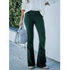 image:imageSidefeel Womens Flare Corduroy Pants Elastic Waist Trousers  Bell BottomTummy Control Flat Front Full Length PullOn Closure Retro Style Soft Comfy Fall OutfitsA 22 Green