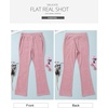 image:imageSidefeel Womens Flare Corduroy Pants Elastic Waist Trousers  Bell BottomTummy Control Flat Front Full Length PullOn Closure Retro Style Soft Comfy Fall OutfitsA Pink
