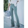 image:imageSidefeel Womens Flare Corduroy Pants Elastic Waist Trousers  Bell BottomTummy Control Flat Front Full Length PullOn Closure Retro Style Soft Comfy Fall OutfitsA Sky Blue