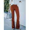 image:imageSidefeel Womens Flare Corduroy Pants Elastic Waist Trousers  Bell BottomTummy Control Flat Front Full Length PullOn Closure Retro Style Soft Comfy Fall OutfitsA Brown