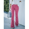 image:imageSidefeel Womens Flare Corduroy Pants Elastic Waist Trousers  Bell BottomTummy Control Flat Front Full Length PullOn Closure Retro Style Soft Comfy Fall OutfitsA Hot Pink