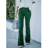 image:imageSidefeel Womens Flare Corduroy Pants Elastic Waist Trousers  Bell BottomTummy Control Flat Front Full Length PullOn Closure Retro Style Soft Comfy Fall OutfitsA Green