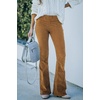 image:imageSidefeel Womens Flare Corduroy Pants Elastic Waist Trousers  Bell BottomTummy Control Flat Front Full Length PullOn Closure Retro Style Soft Comfy Fall OutfitsA 21 Khaki