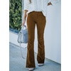 image:imageSidefeel Womens Flare Corduroy Pants Elastic Waist Trousers  Bell BottomTummy Control Flat Front Full Length PullOn Closure Retro Style Soft Comfy Fall OutfitsA 21 Brown