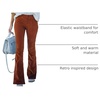 image:imageSidefeel Womens Flare Corduroy Pants Elastic Waist Trousers  Bell BottomTummy Control Flat Front Full Length PullOn Closure Retro Style Soft Comfy Fall OutfitsA Brown
