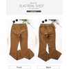 image:imageSidefeel Womens Flare Corduroy Pants Elastic Waist Trousers  Bell BottomTummy Control Flat Front Full Length PullOn Closure Retro Style Soft Comfy Fall OutfitsA Khaki