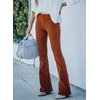 image:imageSidefeel Womens Flare Corduroy Pants Elastic Waist Trousers  Bell BottomTummy Control Flat Front Full Length PullOn Closure Retro Style Soft Comfy Fall OutfitsA Brown