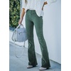 image:imageSidefeel Womens Flare Corduroy Pants Elastic Waist Trousers  Bell BottomTummy Control Flat Front Full Length PullOn Closure Retro Style Soft Comfy Fall OutfitsA Light Green