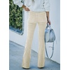 image:imageSidefeel Womens Flare Corduroy Pants Elastic Waist Trousers  Bell BottomTummy Control Flat Front Full Length PullOn Closure Retro Style Soft Comfy Fall OutfitsA Beige