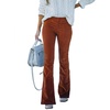 image:imageSidefeel Womens Flare Corduroy Pants Elastic Waist Trousers  Bell BottomTummy Control Flat Front Full Length PullOn Closure Retro Style Soft Comfy Fall OutfitsA Brown