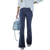 image:imageSidefeel Womens Flare Corduroy Pants Elastic Waist Trousers  Bell BottomTummy Control Flat Front Full Length PullOn Closure Retro Style Soft Comfy Fall OutfitsA Deep Blue