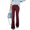 image:imageSidefeel Womens Flare Corduroy Pants Elastic Waist Trousers  Bell BottomTummy Control Flat Front Full Length PullOn Closure Retro Style Soft Comfy Fall OutfitsA Red
