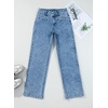 image:imageSidefeel Jeans for Women High Waisted Straight Leg Denim Pants  Soft Stretchy Denim Dual Button Closure Full Length Relaxed Fit Wide Leg Jeans with Pockets Dressy Casual WearWashed Light Blue