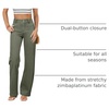 image:imageSidefeel Jeans for Women High Waisted Straight Leg Denim Pants  Soft Stretchy Denim Dual Button Closure Full Length Relaxed Fit Wide Leg Jeans with Pockets Dressy Casual WearGreen