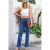 image:imageSidefeel Jeans for Women High Waisted Straight Leg Denim Pants  Soft Stretchy Denim Dual Button Closure Full Length Relaxed Fit Wide Leg Jeans with Pockets Dressy Casual WearBlue