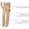 image:imageSidefeel Jeans for Women High Waisted Straight Leg Denim Pants  Soft Stretchy Denim Dual Button Closure Full Length Relaxed Fit Wide Leg Jeans with Pockets Dressy Casual WearKhaki