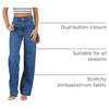 image:imageSidefeel Jeans for Women High Waisted Straight Leg Denim Pants  Soft Stretchy Denim Dual Button Closure Full Length Relaxed Fit Wide Leg Jeans with Pockets Dressy Casual WearBluing