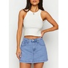 image:imageSidefeel Skorts for Woman Jean Skirt Denim Short with Pockets  Jean Skirt with Shorts UnderneathHigh WaistedStretchy FabricMini LengthSummerSpringFallPartyIceland Blue