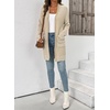 image:imageSidefeel Womens 2025 Fall Outfits Long Sleeve Open Front Cardigan Sweaters Trendy Chunky Hexagon Knit Sweaters CoatApricot