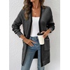 image:imageSidefeel Womens 2025 Fall Outfits Long Sleeve Open Front Cardigan Sweaters Trendy Chunky Hexagon Knit Sweaters CoatBlack