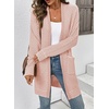 image:imageSidefeel Womens 2025 Fall Outfits Long Sleeve Open Front Cardigan Sweaters Trendy Chunky Hexagon Knit Sweaters CoatPink