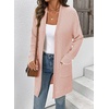image:imageSidefeel Womens 2025 Fall Outfits Long Sleeve Open Front Cardigan Sweaters Trendy Chunky Hexagon Knit Sweaters CoatPink