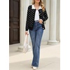 image:imageSidefeel Womens Button Up Collared Knit Cardigan Sweaters  Cropped CardiganColor Block CollarLong SleeveLightweightJacquard KnitGeometric PatternFall OutfitMidHip LengthBlack