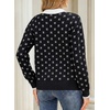 image:imageSidefeel Womens Button Up Collared Knit Cardigan Sweaters  Cropped CardiganColor Block CollarLong SleeveLightweightJacquard KnitGeometric PatternFall OutfitMidHip LengthBlack